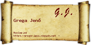 Grega Jenő névjegykártya